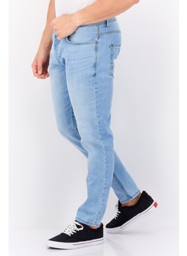 CROSSHATCH Men Slim Fit Washed Stretchable Jeans, Washed Blue  - Image 4