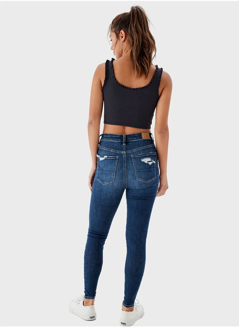 امريكان ايجل High Waist Ripped Jeggings