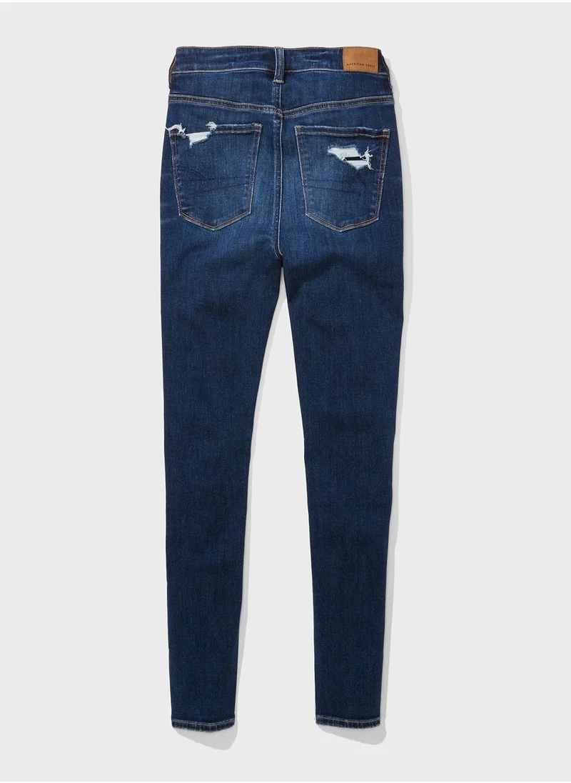 امريكان ايجل High Waist Ripped Jeggings