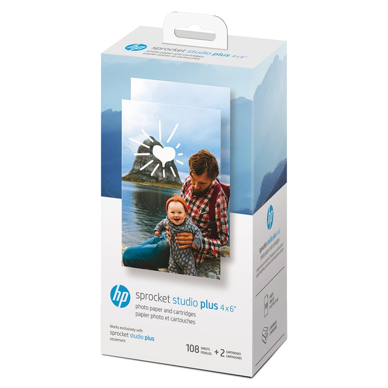 HP ورق وخراطيش صور HP Sprocket Studio Plus 4 × 6 (تتضمن 108 ورقة و2 خرطوشة) - متوافقة فقط مع طابعة HP Sprocket Studio Plus - Image 1