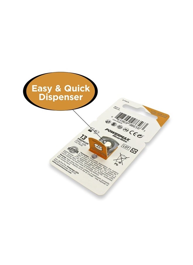 PowerMax - Size 13 Hearing Aid Batteries, Orange Tab, 128 Count - Image 1