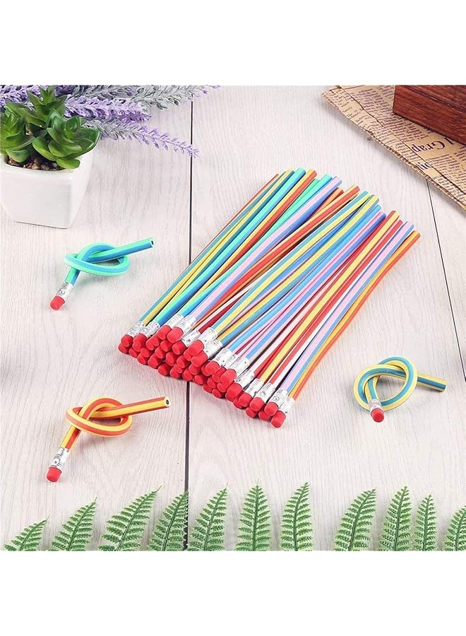 erorex Flexible Bendable Pencils 40Pcs Magic Bend Pencils Striped Bendy Pencil With Erasers Classroom Rewards Gifts Back To School Gifts For Students Kids Childs - Image 3
