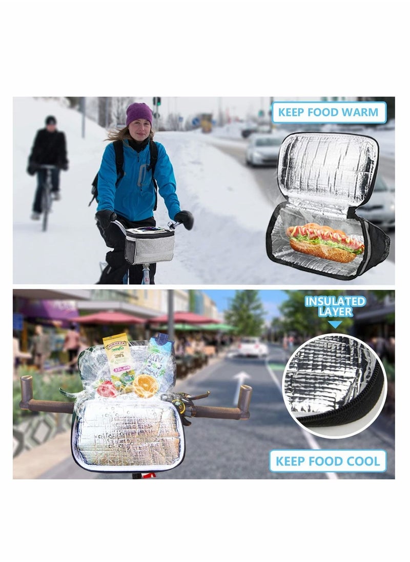 Excefore Bike Basket, Insulated Thermal Bike Cooler, Water Resistant Bike Handlebar Bag with Bike Phone Mount, Bike Bag for Bike Accessories Kids Girls Boys Men Women Scooter Cruiser  - Image 5
