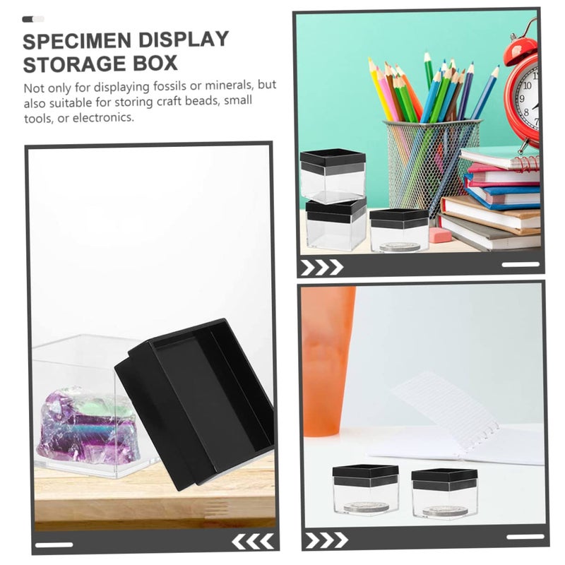 Transparent Mineral Specimen Display Box 12PCS Sturdy Plastic Storage Case With Removable Lid - Image 5