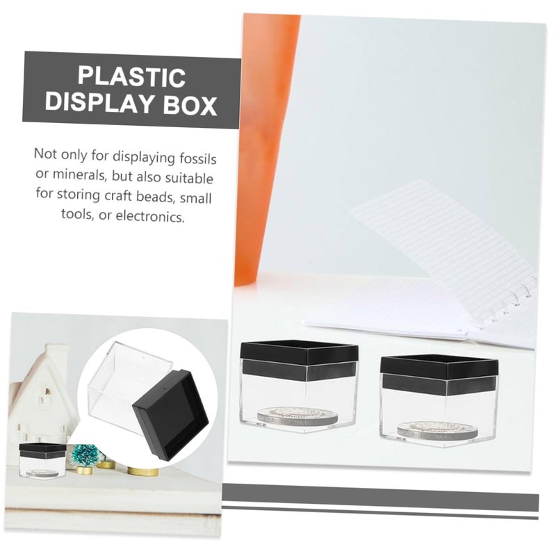 Transparent Mineral Specimen Display Box 12PCS Sturdy Plastic Storage Case With Removable Lid - Image 3