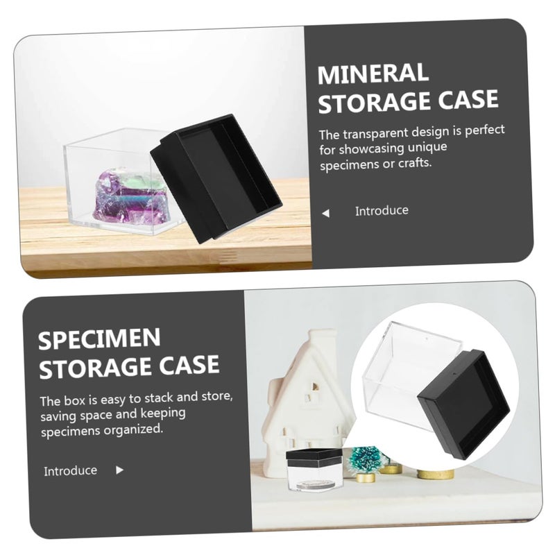 Transparent Mineral Specimen Display Box 12PCS Sturdy Plastic Storage Case With Removable Lid - Image 4