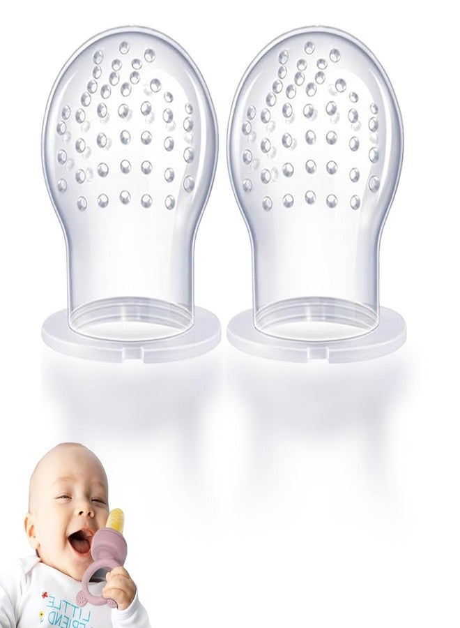 JEXFUN Silicone Fruit Feeder Replacement Pouch Pacifier Compatible with Haakaa/NatureBond/POIKSHARK/WeeSprout, Baby Fruit Feeder Replacement Nipples Spare Part, 2Pcs, L-Size - Image 1