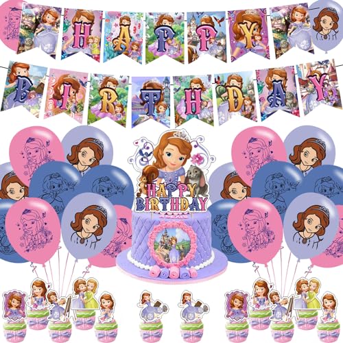 karg Princess Birthday Party Decoration Princess Include Princess Theme Birthday Banner Cake Topper Latex Balloons for Fans Birthday Party Supplies - Image 1