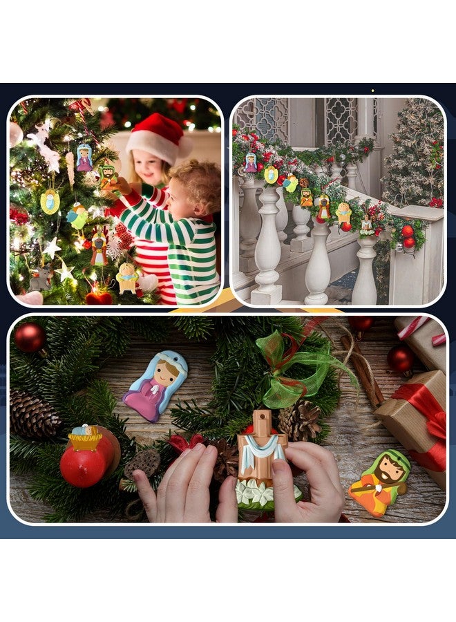 تيكيونايت 28 قطعة من السيراميك لتزيين زينة عيد الميلاد، حرف يدوية للكبار والأطفال، تماثيل سيراميك غير مطلية، تزيين ورسم زينة السيراميك الخاصة بك، مجموعات أنشطة عطلة عيد الميلاد، بالجملة (دينية) - Image 5