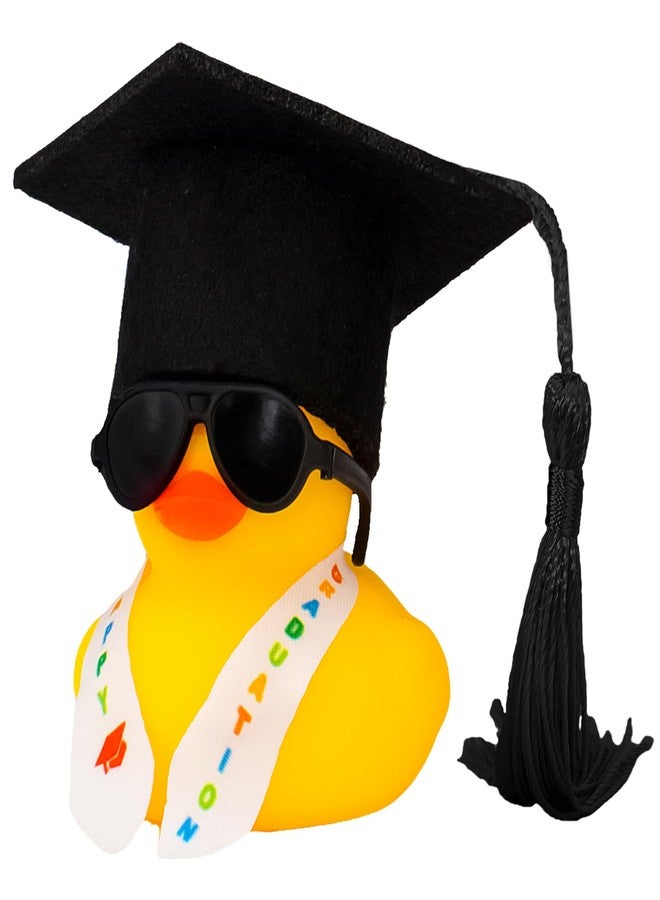 ونوو بطة مطاطية للتخرج من وونو، زينة لوحة القيادة للسيارة، هدايا تخرج لها وله، هدية تخرج مضحكة لطلاب الثانوية العامة وطلاب الدكتوراه والماجستير والجامعات، للنساء والرجال، أسود - Image 1