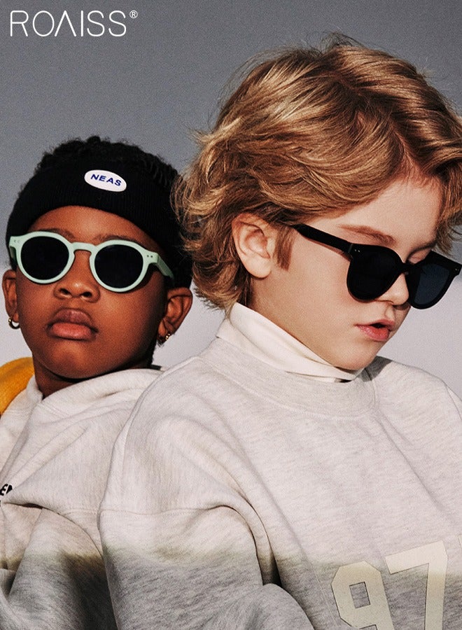 roaiss Round Polarized Sunglasses for Kids, UV400 Protection Cute Beach Holiday Sun Glasses with Lightweight Flexible TPEE Frame for Boys Girls and Children Age 3-12, 43mm - Image 2