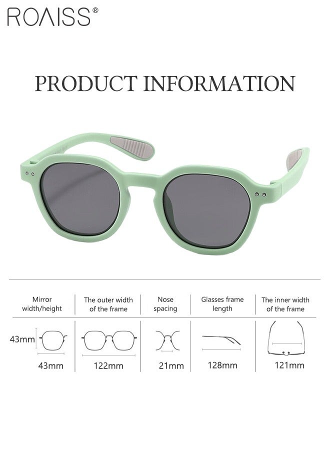 roaiss Round Polarized Sunglasses for Kids, UV400 Protection Cute Beach Holiday Sun Glasses with Lightweight Flexible TPEE Frame for Boys Girls and Children Age 3-12, 43mm - Image 3