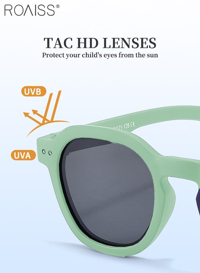 roaiss Round Polarized Sunglasses for Kids, UV400 Protection Cute Beach Holiday Sun Glasses with Lightweight Flexible TPEE Frame for Boys Girls and Children Age 3-12, 43mm - Image 5