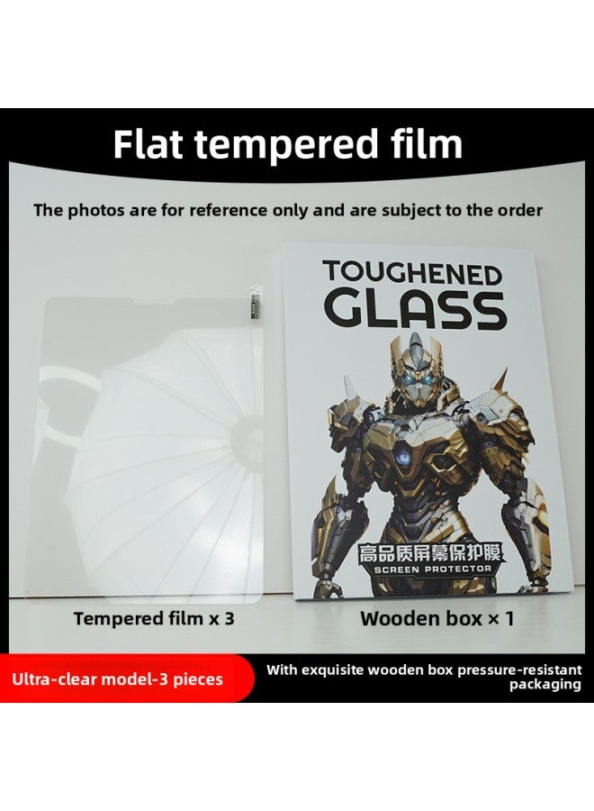 For IPad11 Tempered Film Air7/6/5 Flat Pro Full Screen 2025 10 Generation 9 Protection 13 Inch Film-Color:Ultra-clear 3 Pieces 【tempered Film】_with Wooden Box Packaging-Size:Applicable To Ipad Pro 2 - Image 1
