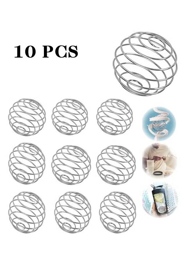 Realfrog 10 PCS Food Grade Stainless Steel Shaker Balls, Spring Shaker Balls, Wire Whisk Ball Replacement, Milkshake Egg White Mixing Balls for Shaker Bottle Mixer for Home, Office, Cafe, Restaurant  - Image 1