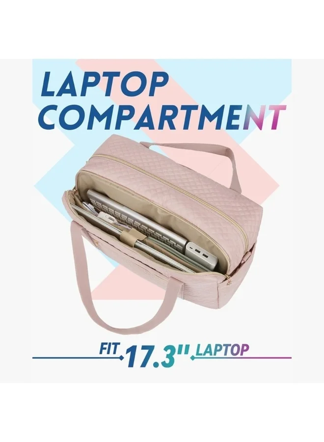 باج سمارت BAGSMART Light Pink Weekender Overnight Bag Large Carry-on Bag With Shoe Bag