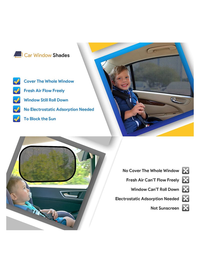 SYOSI Car Window Shades, 2 Pack Breathable Mesh Car Side Back Window Sun Schades, Stretchy Car Window Screen for Baby Family Pet UV Protection, Fit for Most(95%) of Cars (Medium 39"x19") - Image 5