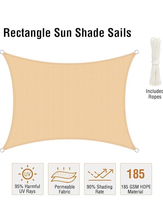 LINGWEI premium 𝑺𝒖𝒏 𝑺𝒉𝒂𝒅𝒆 𝑺𝒂𝒊𝒍 – Durable UV-Resistant Woven Plastic with Reinforced Metal Rings, Easy Installation, Perfect for Outdoor Patio, Garden, Balcony, & Pool - Image 2