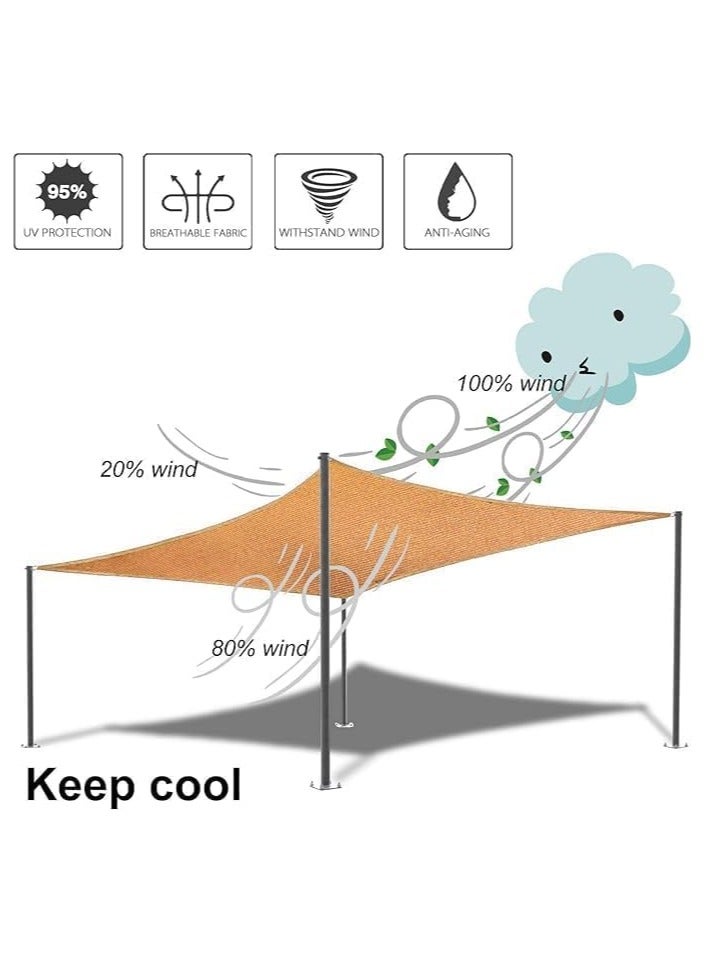 LINGWEI premium 𝑺𝒖𝒏 𝑺𝒉𝒂𝒅𝒆 𝑺𝒂𝒊𝒍 – Durable UV-Resistant Woven Plastic with Reinforced Metal Rings, Easy Installation, Perfect for Outdoor Patio, Garden, Balcony, & Pool - Image 3