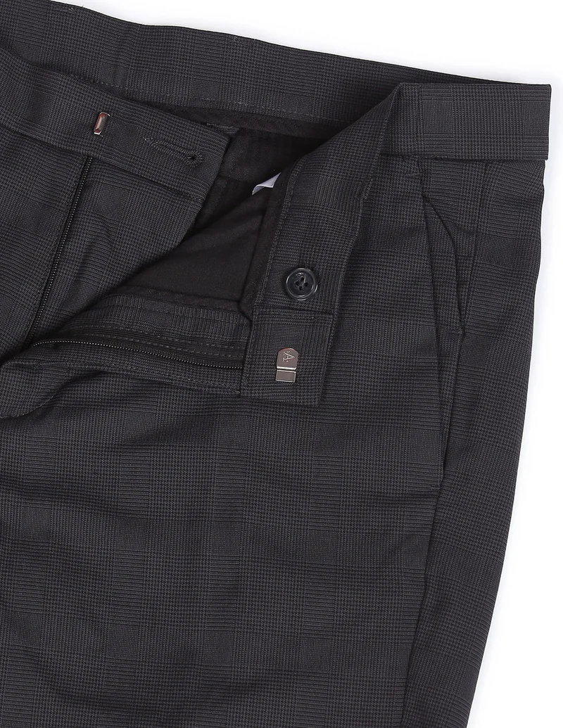 Arrow Grey Elasticated Waist Mid Rise Trousers for Men | Best Price UAE