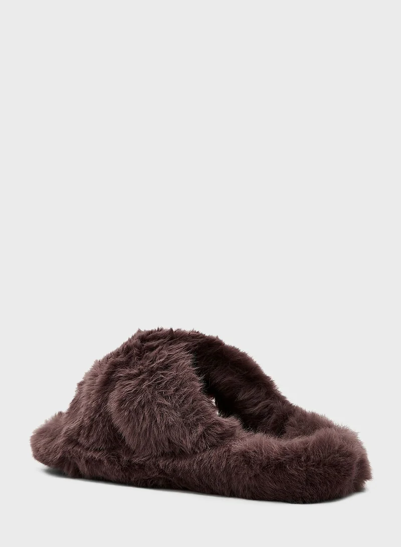 Ginger Crossover Fluffy Bedroom Slipper