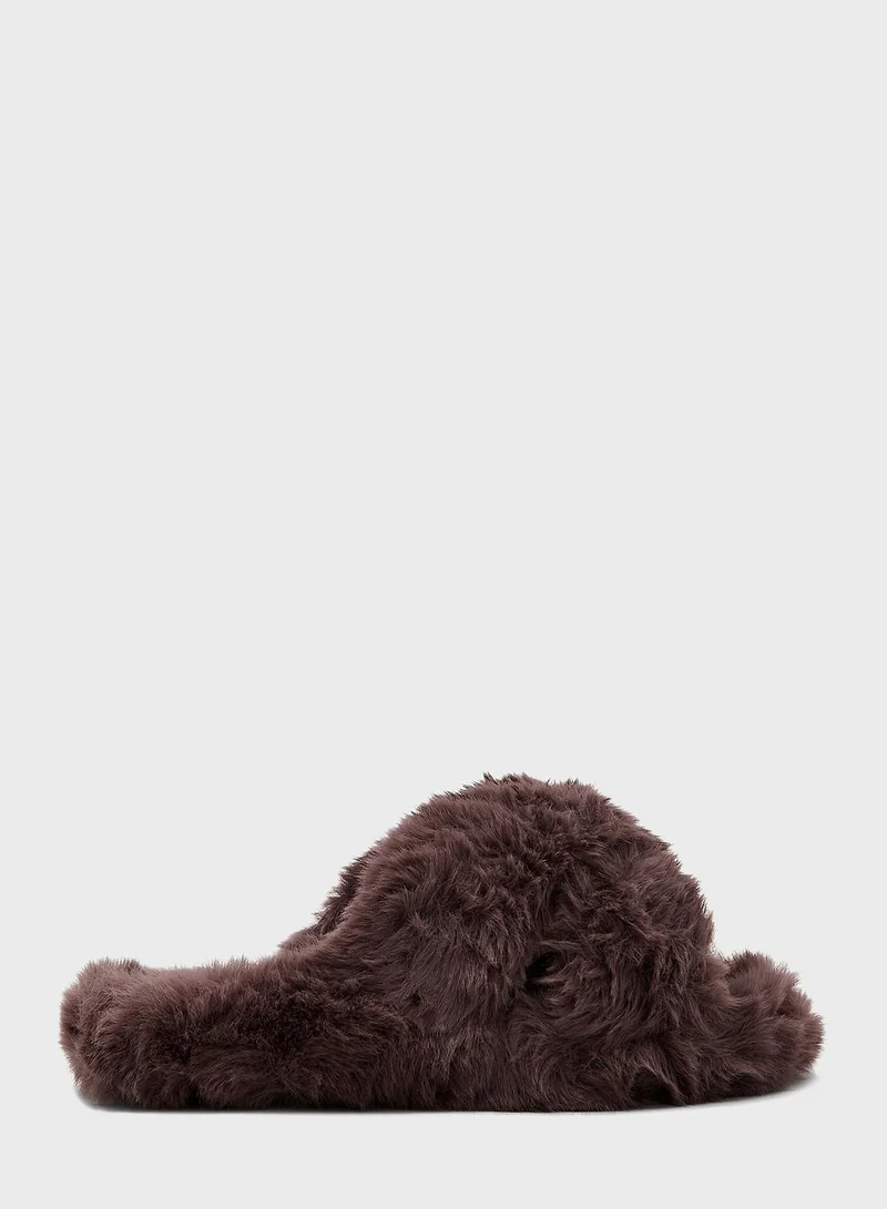 Ginger Crossover Fluffy Bedroom Slipper