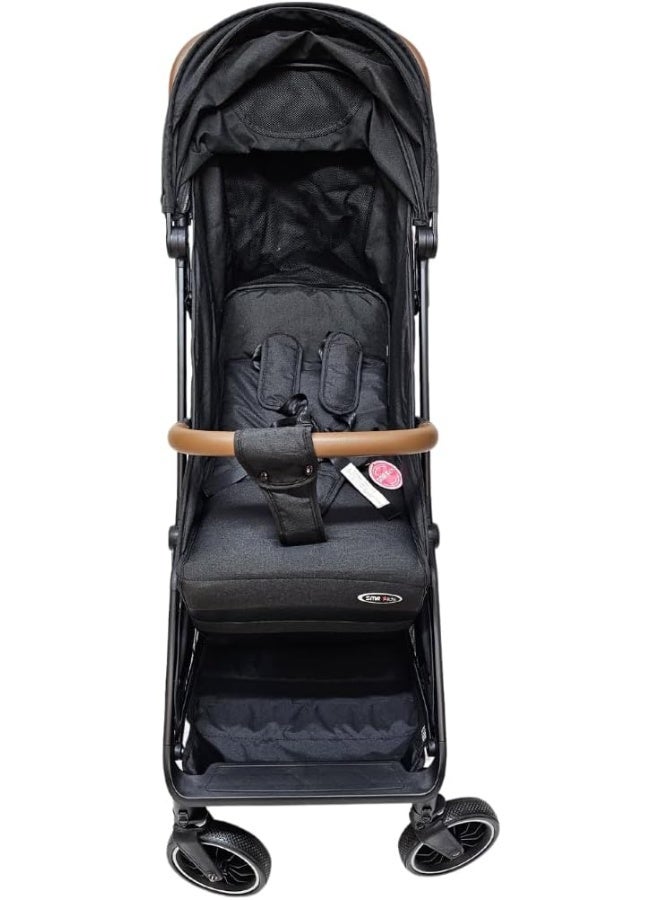 SMR kids T808 Easy Fold and Multi-Position Baby Stroller, with 5 Point Strap, Adjustable Backrest and Sun Protection Canopy 70 X 108 X 54 Black - Image 4