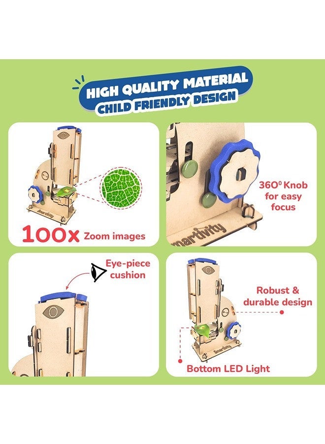 Smartivity Microscope 100x Zoom STEM DIY Fun Game for Kids Age 8 to 14 Years Old Toy for Boys & Girls Age 8-10-12 | Science Based Education & Construction Activity Kit - Image 4