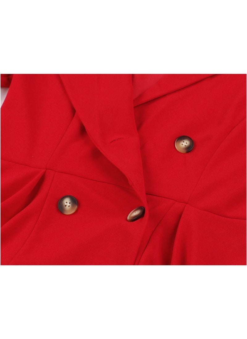 Elegant Button Detail Dress Red Work  Casual Dress Cocktail Swing Dress - pzsku/ZC837DC4E848B38D07FCBZ/45/_/1728385174/fdd65975-aca4-4bfb-b2b1-430b36fce665