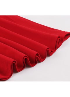 Generic Elegant Button Detail Dress Red Work  Casual Dress Cocktail Swing Dress  - Image 5