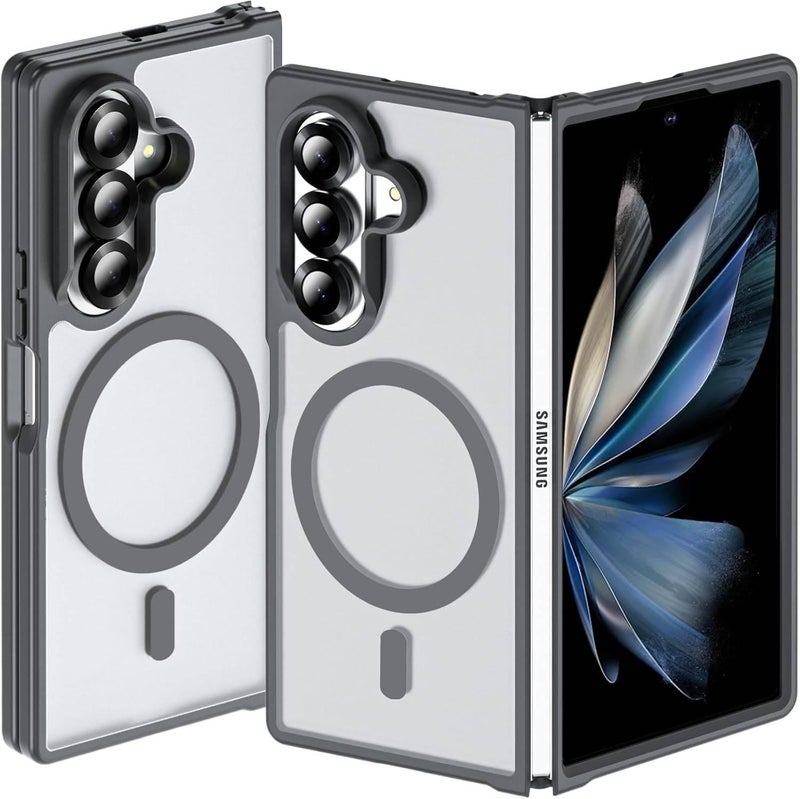غطاء MagSafe | رمادي | Acrylic | مغناطيس قوي | ملمس غير لامع | لـ Samsung Galaxy Z Fold 7 - Image 1