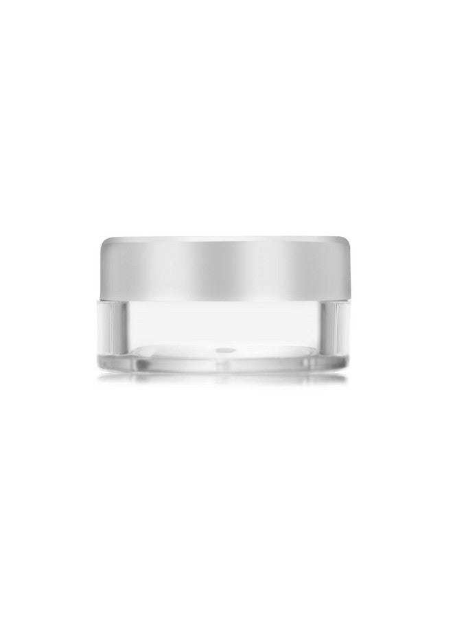 Flora Fresh حاوية/جرار أكريليك مستديرة فارغة لمستحضرات التجميل مع غطاء ذهبي وأغطية داخلية بيضاء للكريمات، المراهم، مقشر الوجه، كريم الجسم، إلخ (فضي، 8 غم) - Image 2