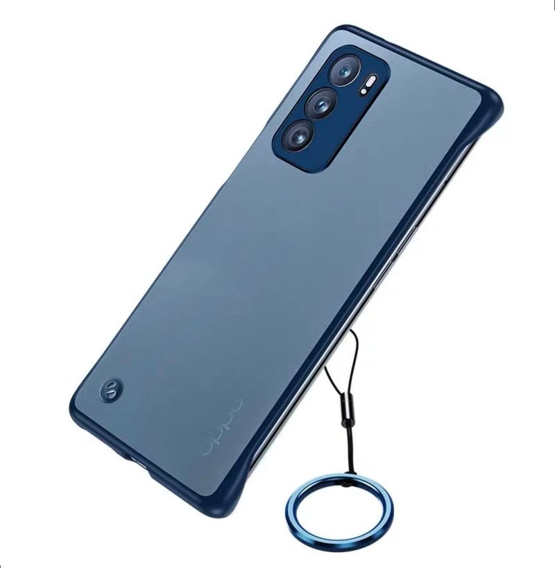 REALCASE Oppo Reno 6 5G Back Cover Case | Stylish Frameless Matte Hard Back Skin | Soft TPU Shock Proof Bumper Back Cover for Oppo Reno 6 5G (F-Blue) - Image 1
