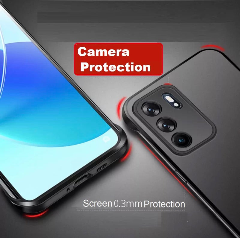 REALCASE Oppo Reno 6 5G Back Cover Case | Stylish Frameless Matte Hard Back Skin | Soft TPU Shock Proof Bumper Back Cover for Oppo Reno 6 5G (F-Blue) - Image 4