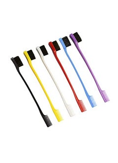 yantaisiyu 6 Pcs Hair Brushes Hair Edge Brush Double Sided Edge Control Brush Eyebrow Brush Hair Styling Brush Smooth Comb Grooming (Multiple Color）  - Image 3