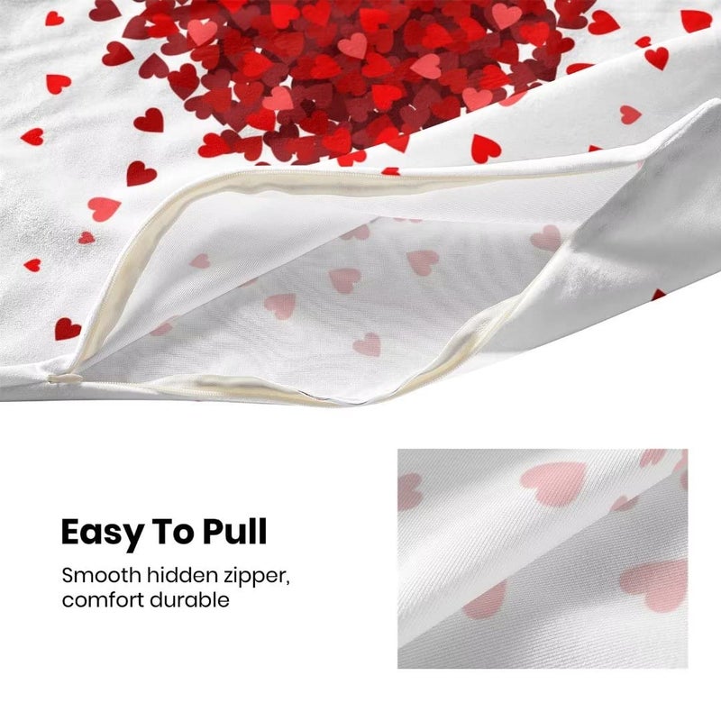 AEIOAE Happy Valentine's Day Pillow Covers 20x20 Inch Set of 2, Red Heart Love Decorative Throw Pillows Farmhouse Cotton Valentines Day Cushion Case Love Gifts for Sofa Couch - Image 5