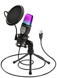 USB Microphone PC, RGB Gaming Microphone Condenser - Entry Level Device for PC Mobile Phone, PS4, PS5, Podcast, Recording, Streaming, Omnidirectional Microphone, Professional Noise Reduction - pzsku/ZC83810E6B8F26EC442B7Z/45/_/1730453297/aca46f32-127a-4468-ad03-c80f977eddf5