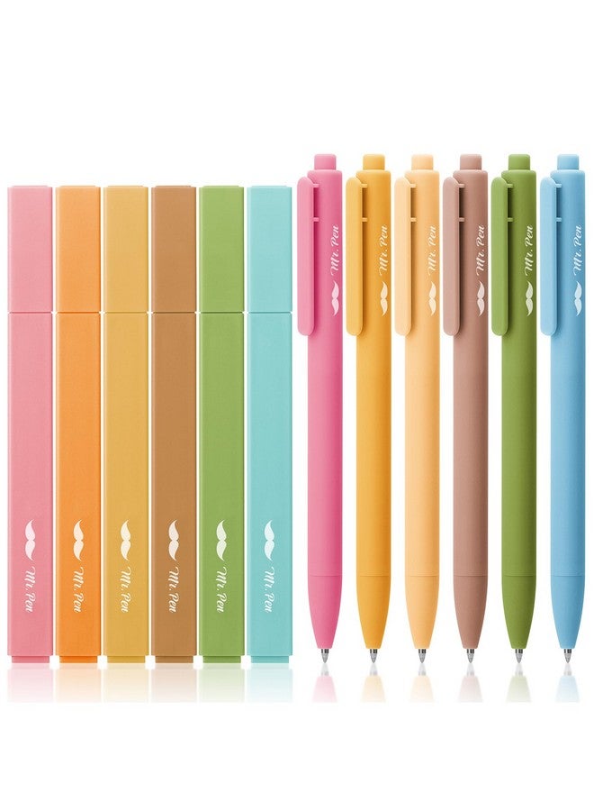 Mr. Pen- Aesthetic Highlighters and Gel Pens, 12 Pack, Bright Colors Bible Highlighters No Bleed, Colorful Ink Gel Pens, Cute Highlighter Pens, No Bleed Highlighters for Bibles, Aesthetic Gel Pens - Image 1