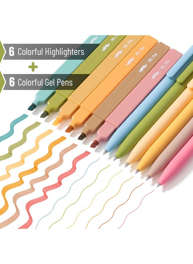 Mr. Pen- Aesthetic Highlighters and Gel Pens, 12 Pack, Bright Colors Bible Highlighters No Bleed, Colorful Ink Gel Pens, Cute Highlighter Pens, No Bleed Highlighters for Bibles, Aesthetic Gel Pens - Image 2