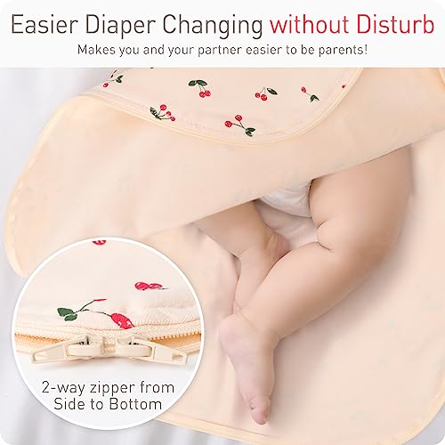Knirose Organic Transitional Baby Swaddling Sack with Arms Up Length Sleeves Mitten Cuffs 0-3 Months Wearable Swaddling Blanket Sleeping Bag for Newborns Boys Girls Sleep Sacks Snug Fit Calms Startle Reflex - Image 4