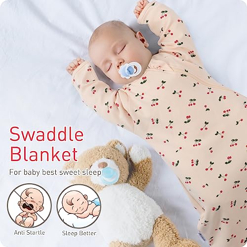 Knirose Organic Transitional Baby Swaddling Sack with Arms Up Length Sleeves Mitten Cuffs 0-3 Months Wearable Swaddling Blanket Sleeping Bag for Newborns Boys Girls Sleep Sacks Snug Fit Calms Startle Reflex - Image 2
