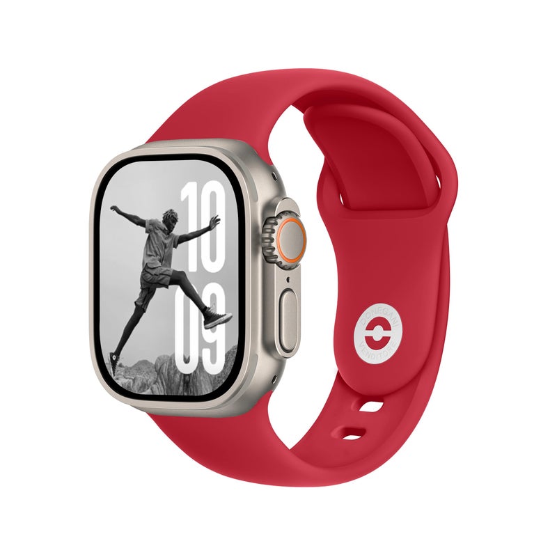 DONEGANI SB Sport Band for Apple Watch Bands Women Ultra 2 49mm, Series 10 46mm, 9 8 7 45mm 41mm, SE 6 5 4 44mm 40mm, 3 2 1 42mm 38mm Men iWatch, Strap Silicone Red Christmas - Image 1