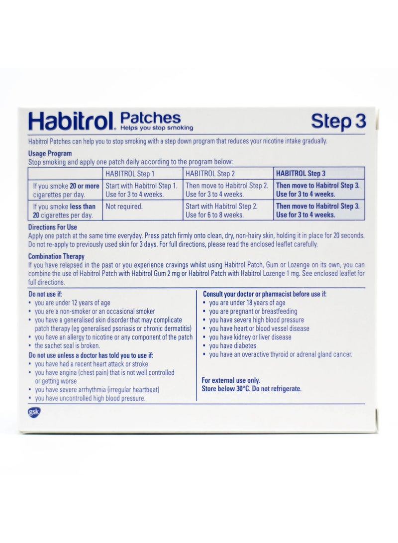 Habitrol Patches Stop Smoking Aid Patches - 28 Each (Step 3 - 7 Mg) - Image 4