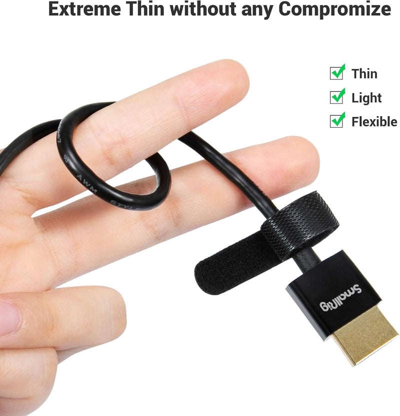 SMALLRIG Mini C to A Cable, Ultra Thin Cable 35cm/1.15Ft, Super Flexible Slim High Speed 4K 60Hz HDR 2.0, for Sony HDR-XR50, for Nikon Z6 Z7 for Canon EOS RP, EOS R - 3040 - Image 4