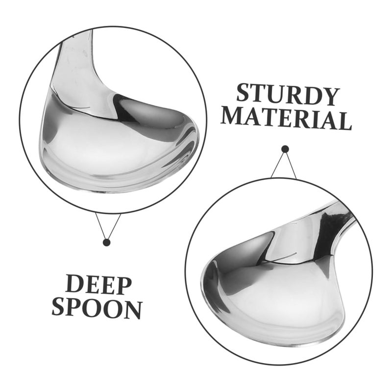 Adaptive Eating Spoon For Elderly Ergonomic Deep Head Comfortable Curved Handle Right Hand - Image 3