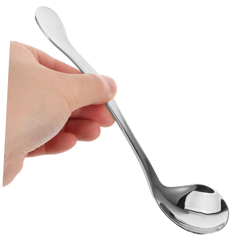 Adaptive Eating Spoon For Elderly Ergonomic Deep Head Comfortable Curved Handle Right Hand - Image 4