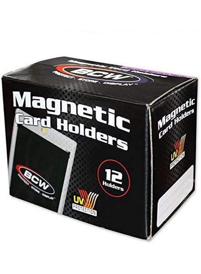 BCW 180 Pt Magnetic Card Holders - 12 Pack | Easy Access Trading Card Protectors | Ideal for Standard Size Cards, 2-Piece Design with Gold Magnet | Hard Plastic Magnetic Card Holder Sleeves - Image 1