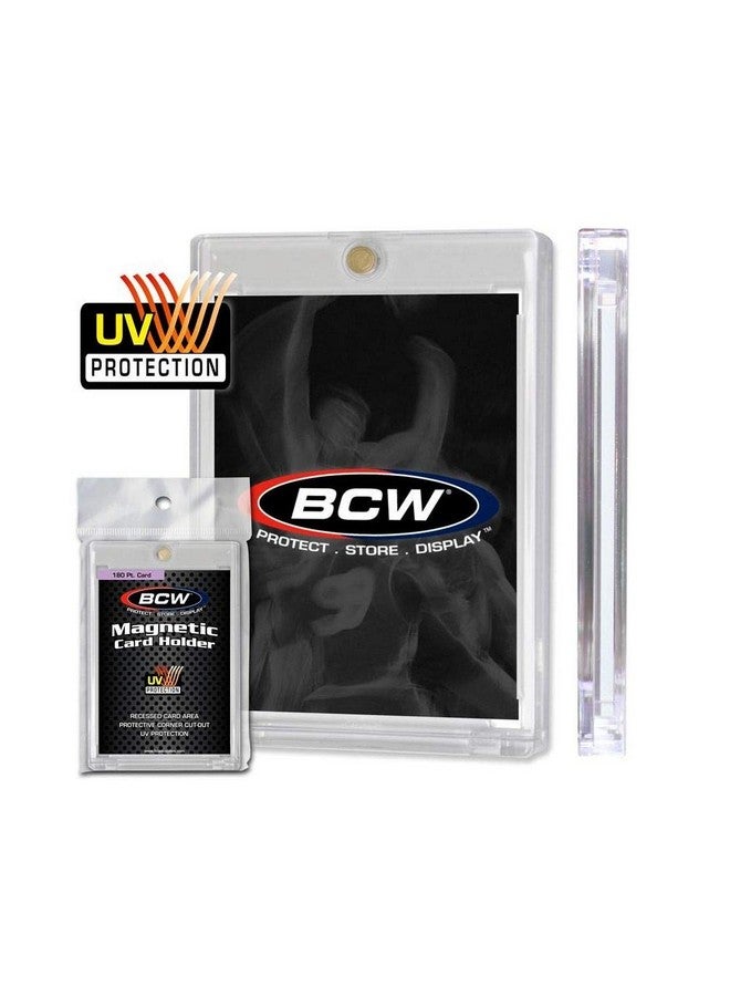 BCW 180 Pt Magnetic Card Holders - 12 Pack | Easy Access Trading Card Protectors | Ideal for Standard Size Cards, 2-Piece Design with Gold Magnet | Hard Plastic Magnetic Card Holder Sleeves - Image 2