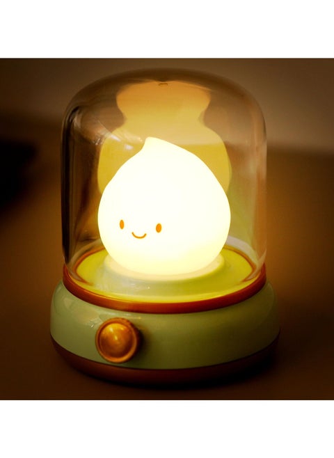 lovely Chibi Flame Lamp, Mimics Flickering Flame Effect Amber Light,2 Modes Rechargeable Dimming Great ambience Light for Camping, Curing, Decoration
