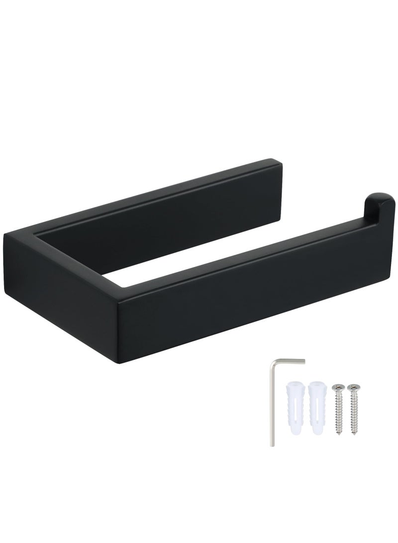 كابتن تيك Matte Black Toilet Roll Holder Wall Mounted, Premium 304 Stainless Steel Toilet Paper Holder, for Bathroom Kitchen, Matte Black Square Design - Image 1